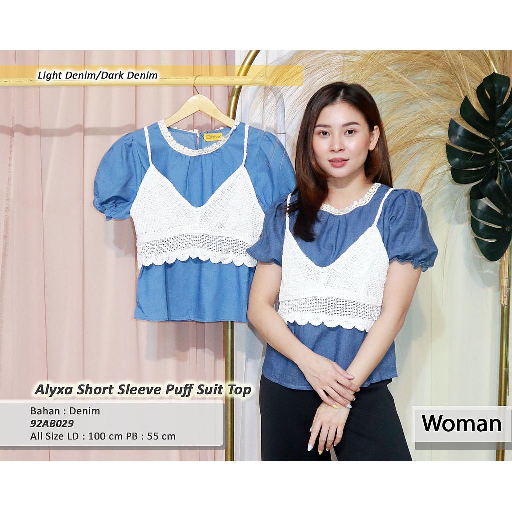 Alyxa Short sleeve puff suit top
