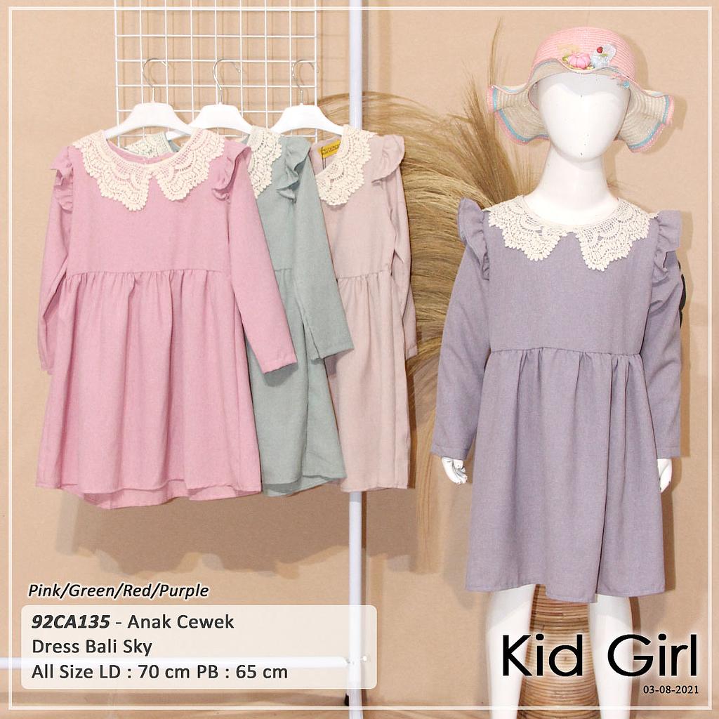 DRESS KID VARIASI KRAH RENDA PINGGANG KERUT 