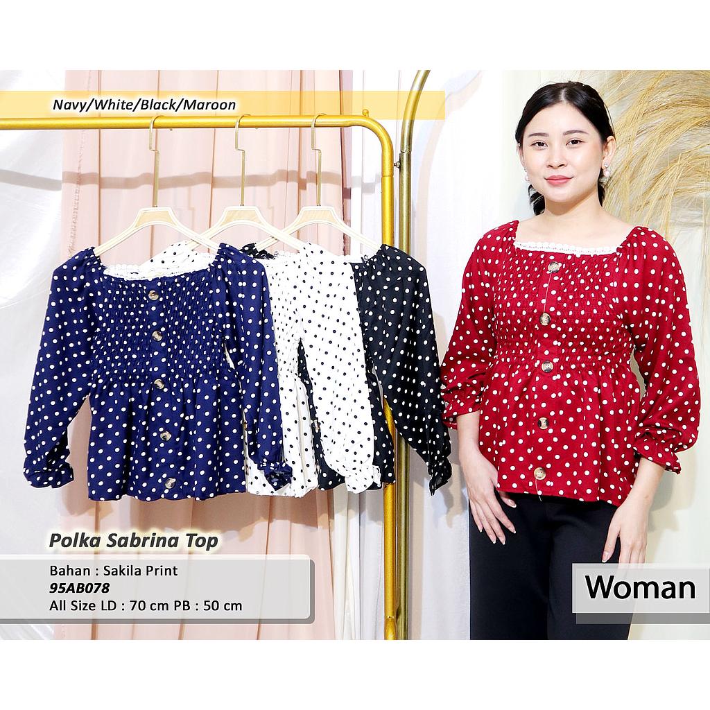 polka sabrina top