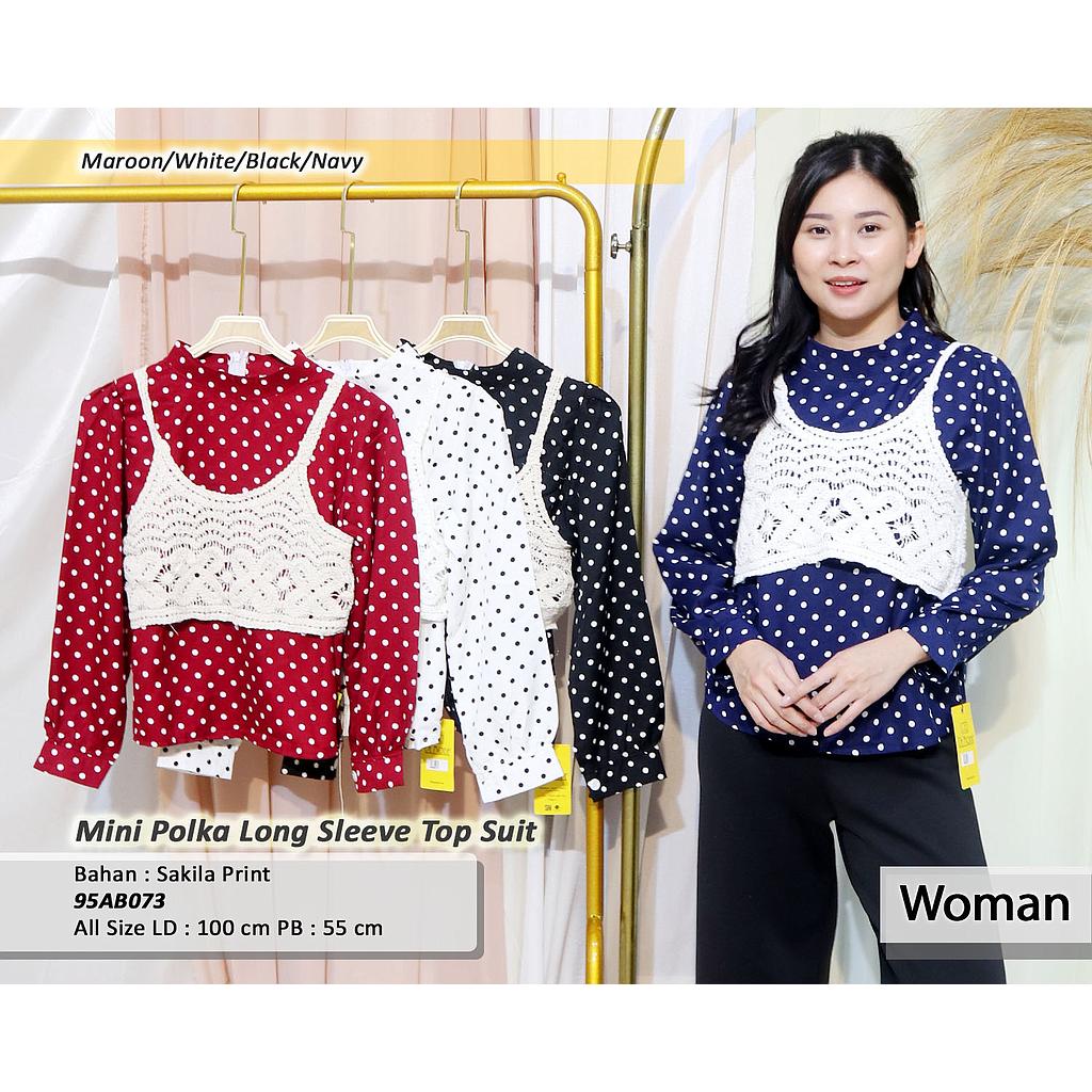 Mini Polka long sleeve top suit