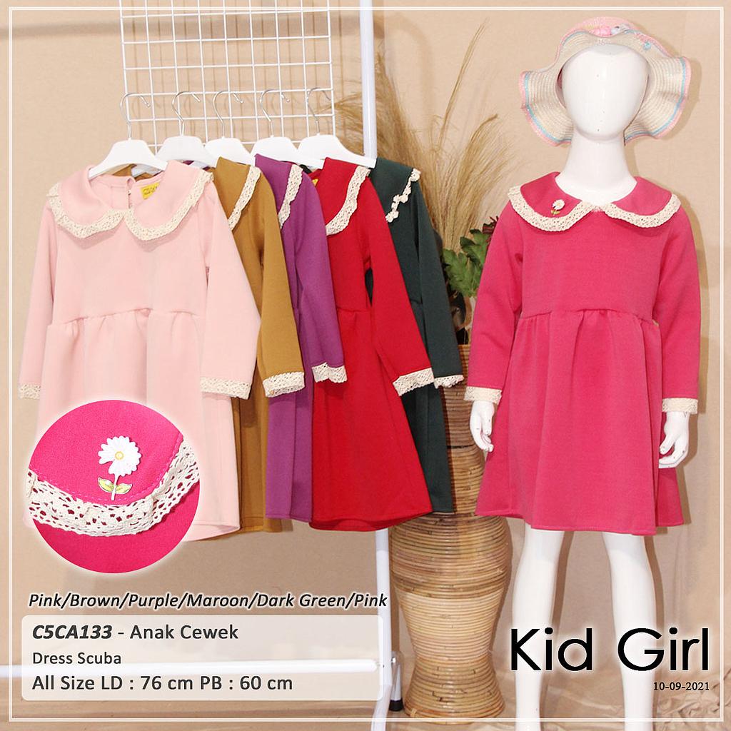 DRESS KRAH UJ RENDA + BROS PINGGANG KERUT 
