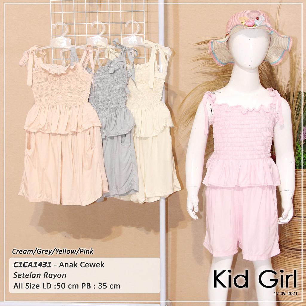 SET KID CANSEE SMOCK KARET + CELANA PENDEK