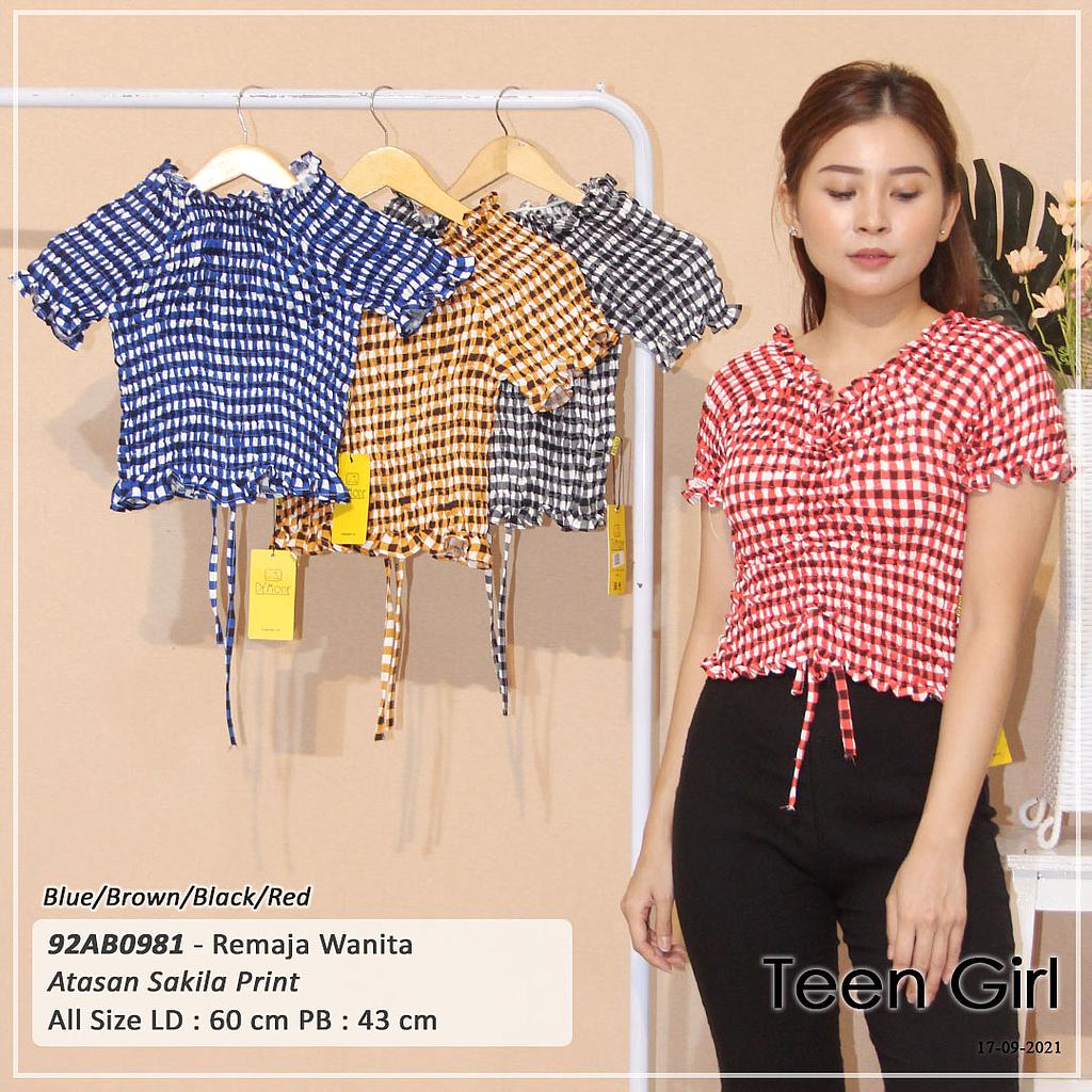 ATASAN LEHER SABRINA FULL SMOCK KARET TENGAH JAHIT TALI SERUT