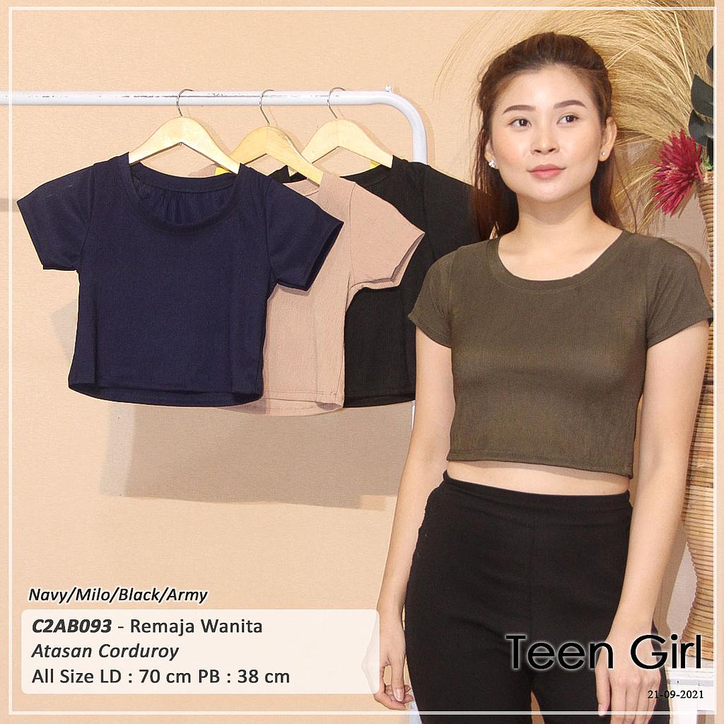 ATASAN OBLONG BASIC CROP LEHER U RIB