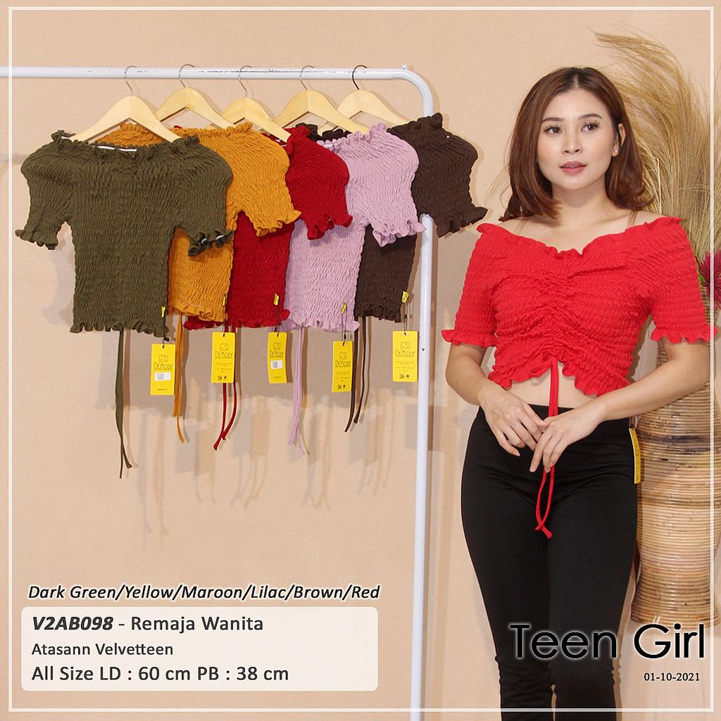 ATASAN LEHER SABRINA FULL SMOCK KARET TENGAH JAHIT TALI SERUT