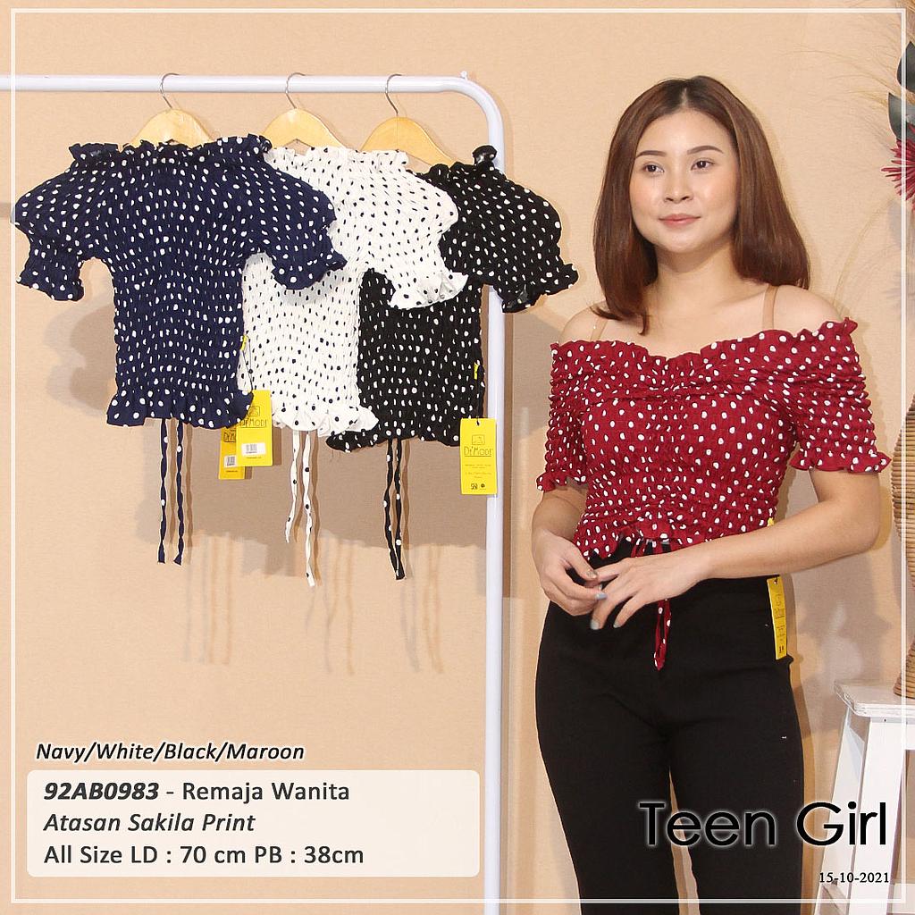 ATASAN LEHER SABRINA FULL SMOCK KARET TENGAH JAHIT TALI SERUT