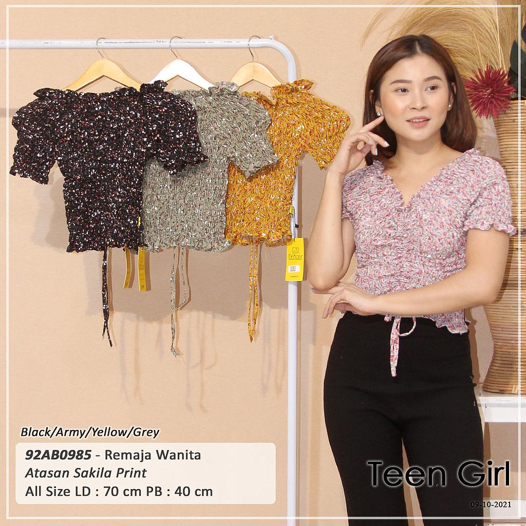 ATASAN LEHER SABRINA FULL SMOCK KARET TENGAH JAHIT TALI SERUT