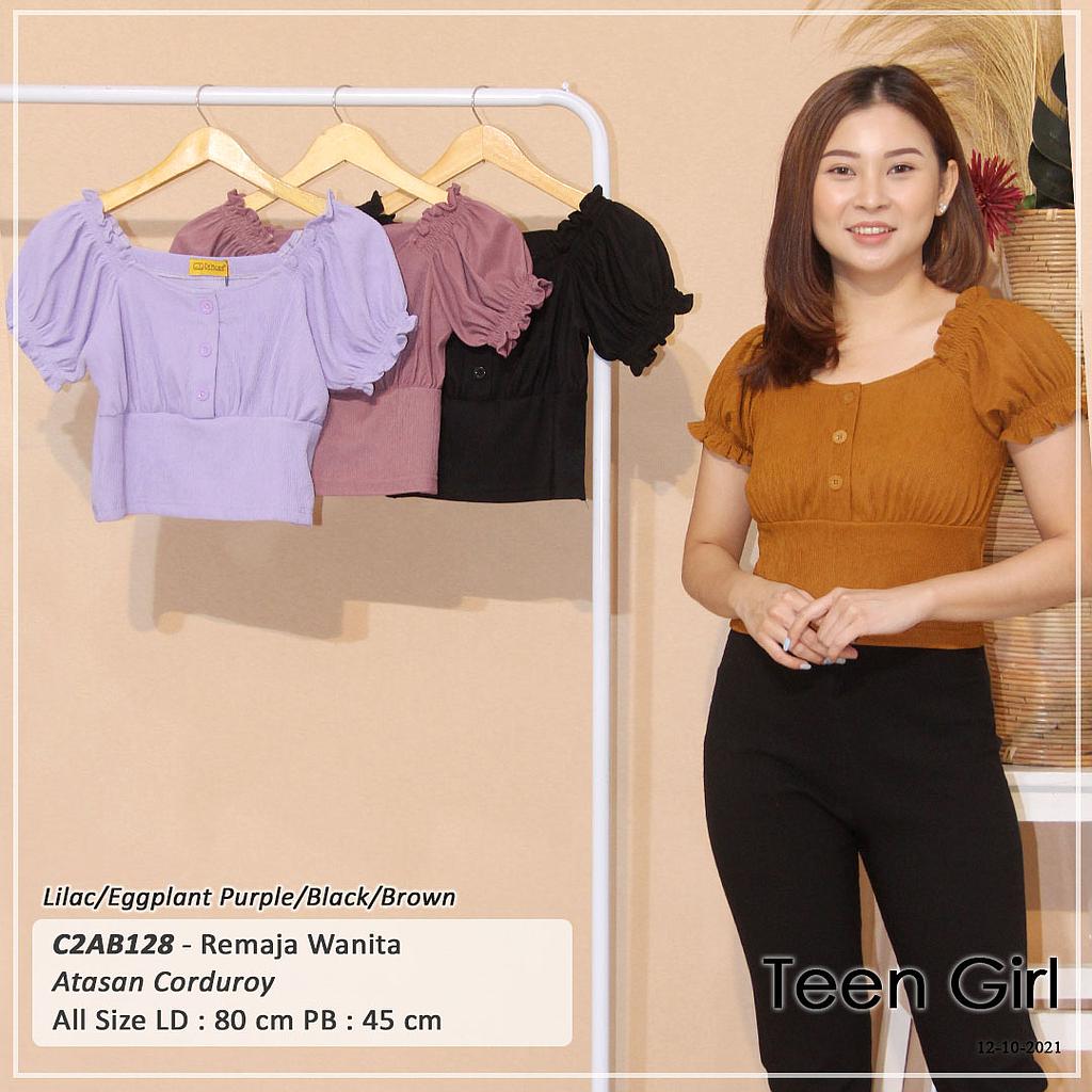 ATASAN CROP LEHER V VARIASI KANCING DEPAN 
