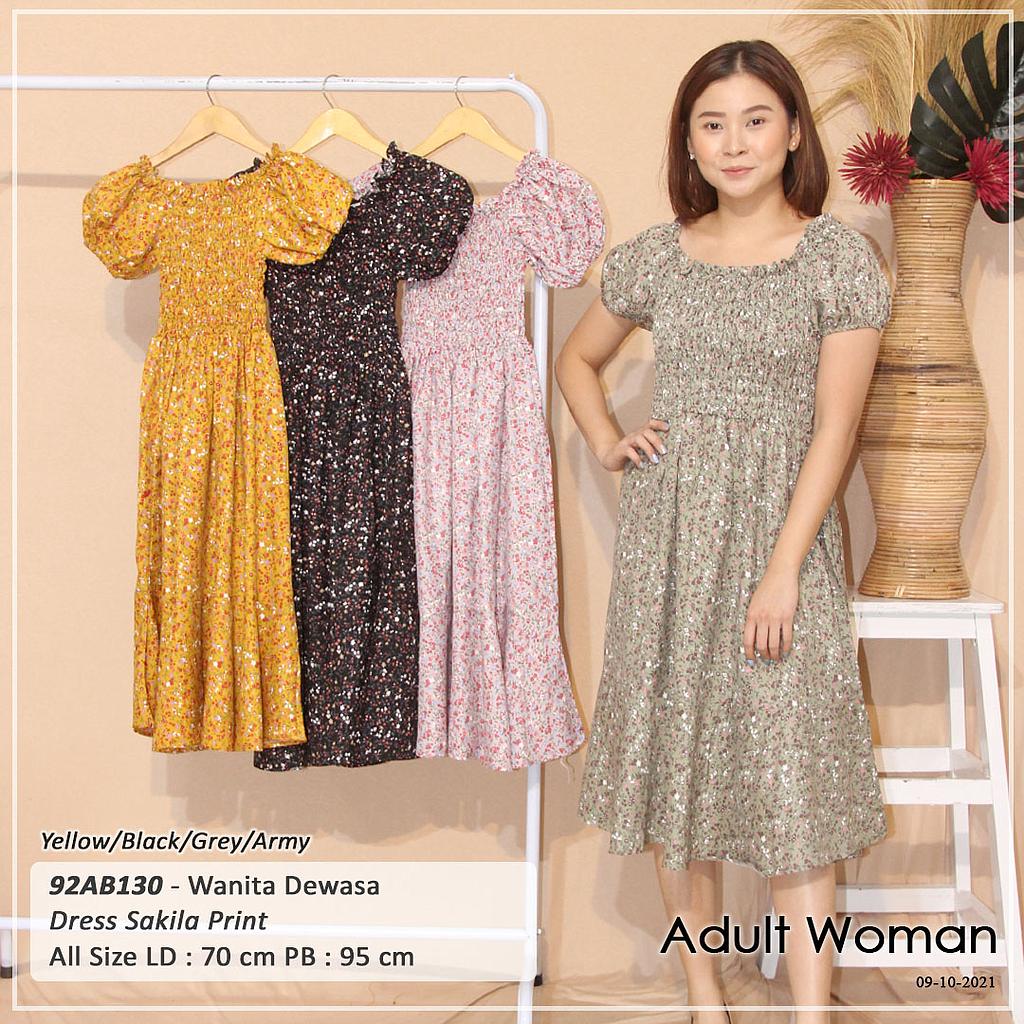 DRESS SABRINA VARIASI SMOCK KARET 