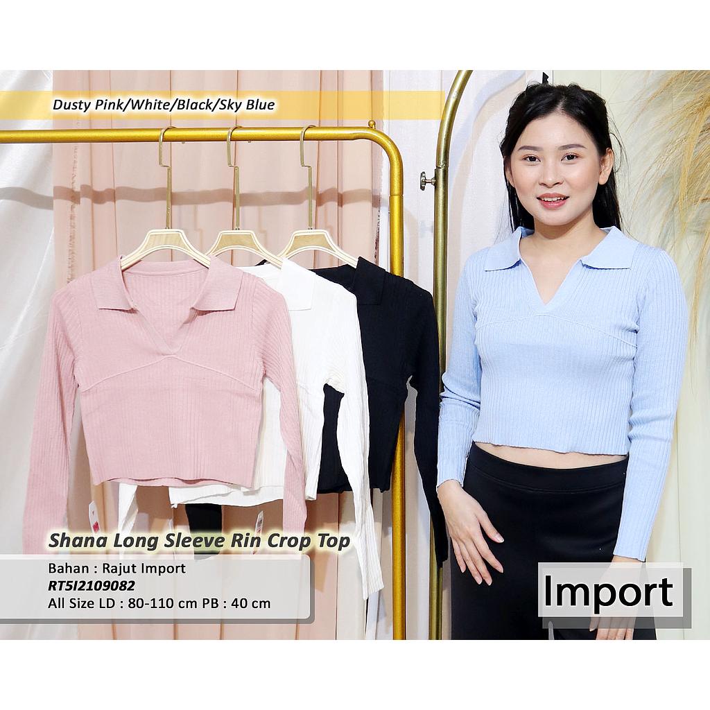 Lawrence rib long sleeve crop top