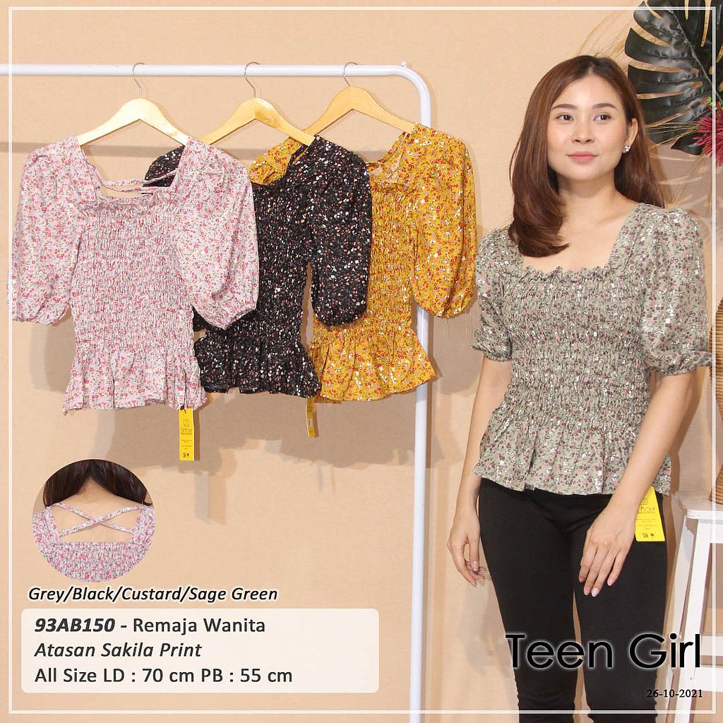 ATASAN PUNDAK SABRRINA VARIASI SMOCK KARET BELAKANG BIS TALI SILANG TGN 3/4