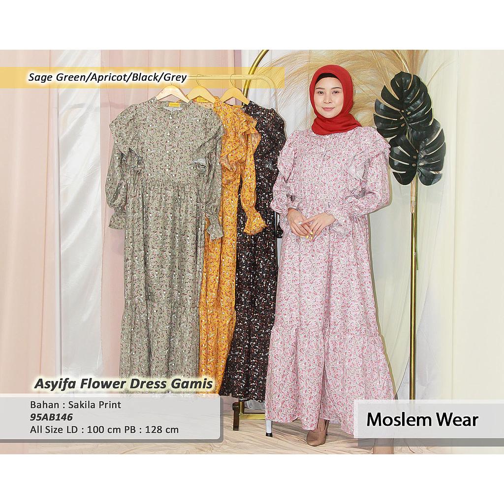 Asyifa flower dress gamis