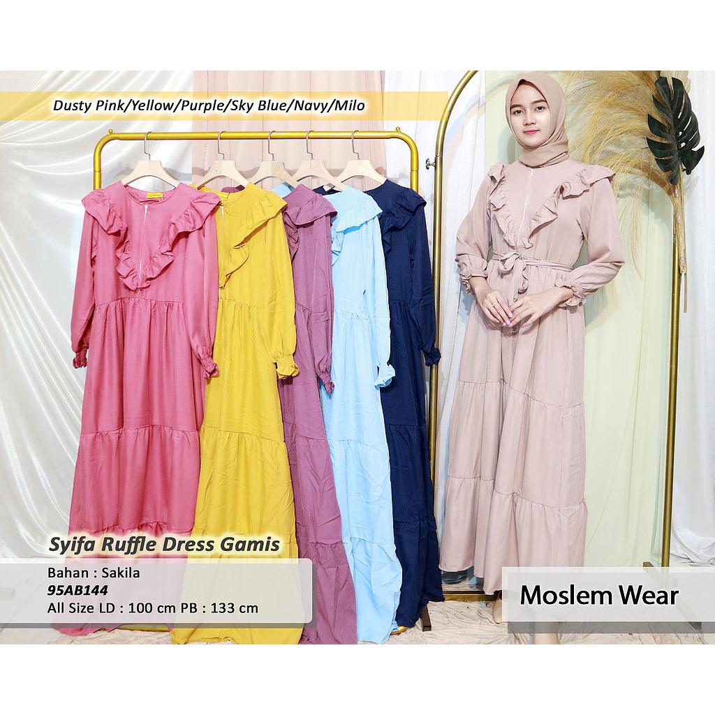 Syifa Ruffle Dress gamis (AB144)