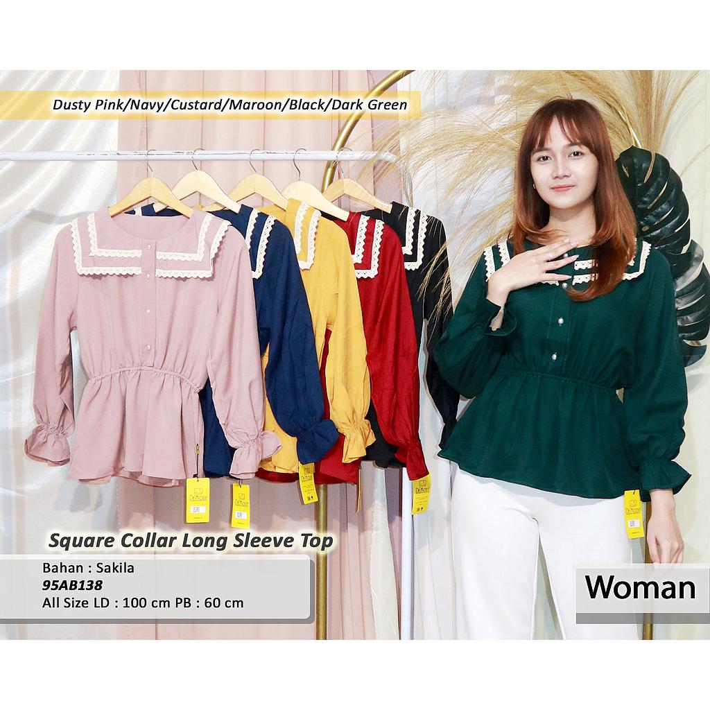 Square Collar long sleeve top