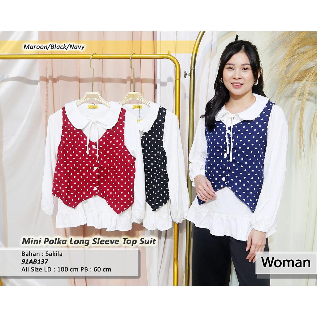 Mini Polka Long sleeve top suit