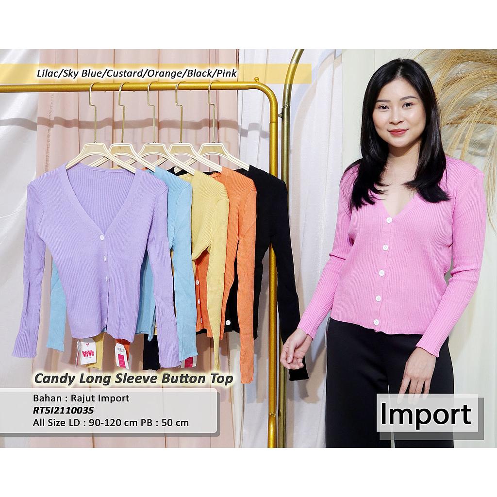 Candy Long sleeve Button Top