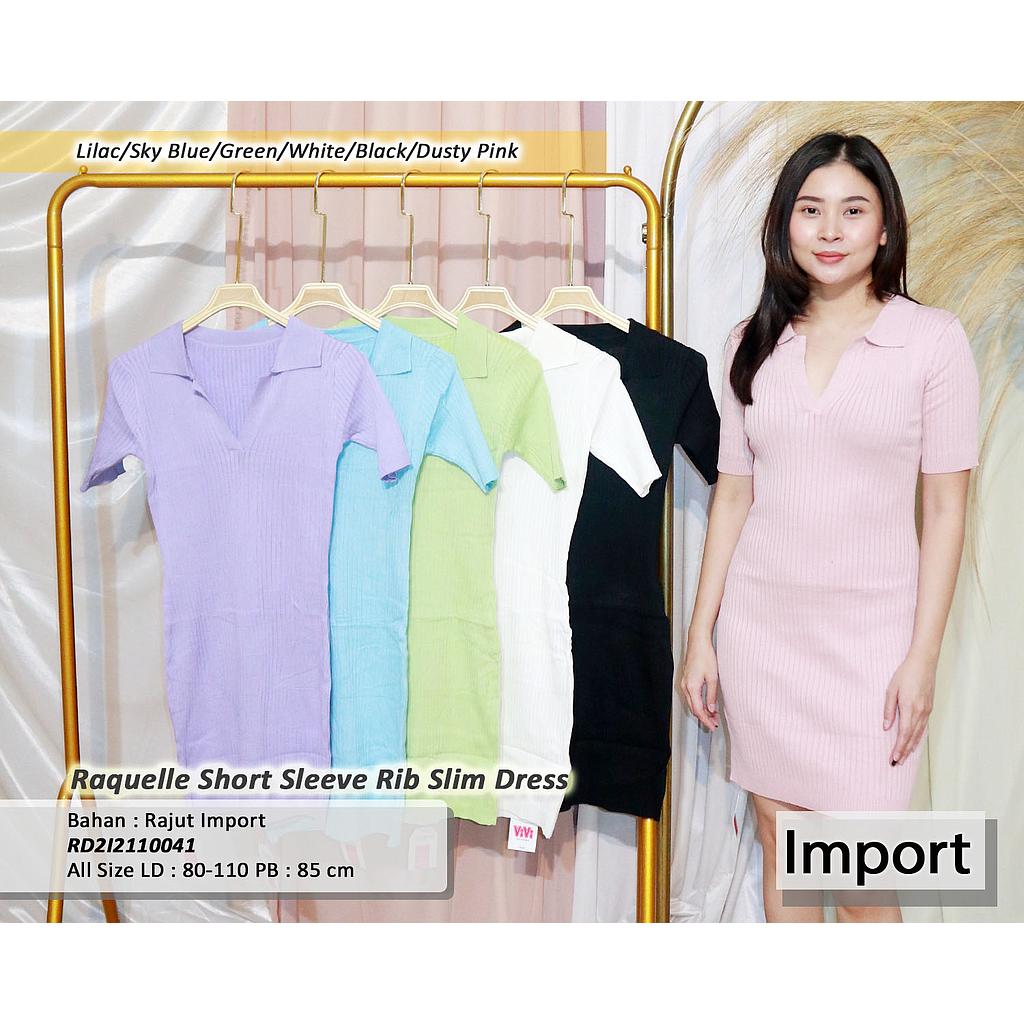 Raquelle short sleeve rib slim dress