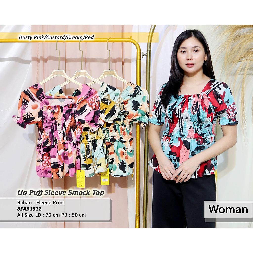 Lia Puff sleeve smok top