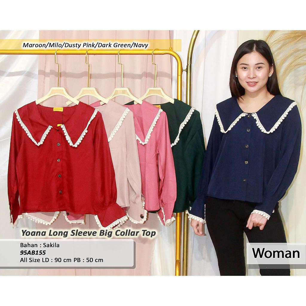 Yoana long sleeve Big collar top