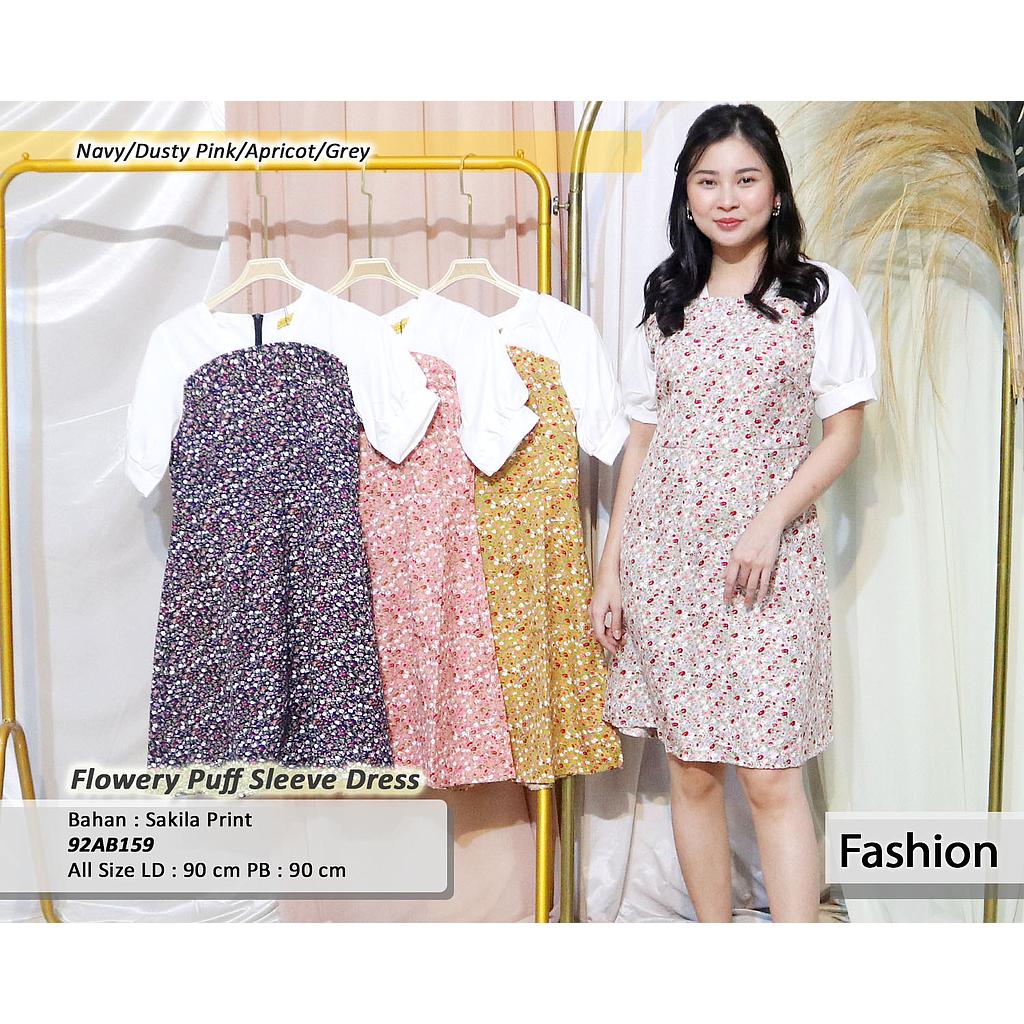 flowery puff   dres (AB159)