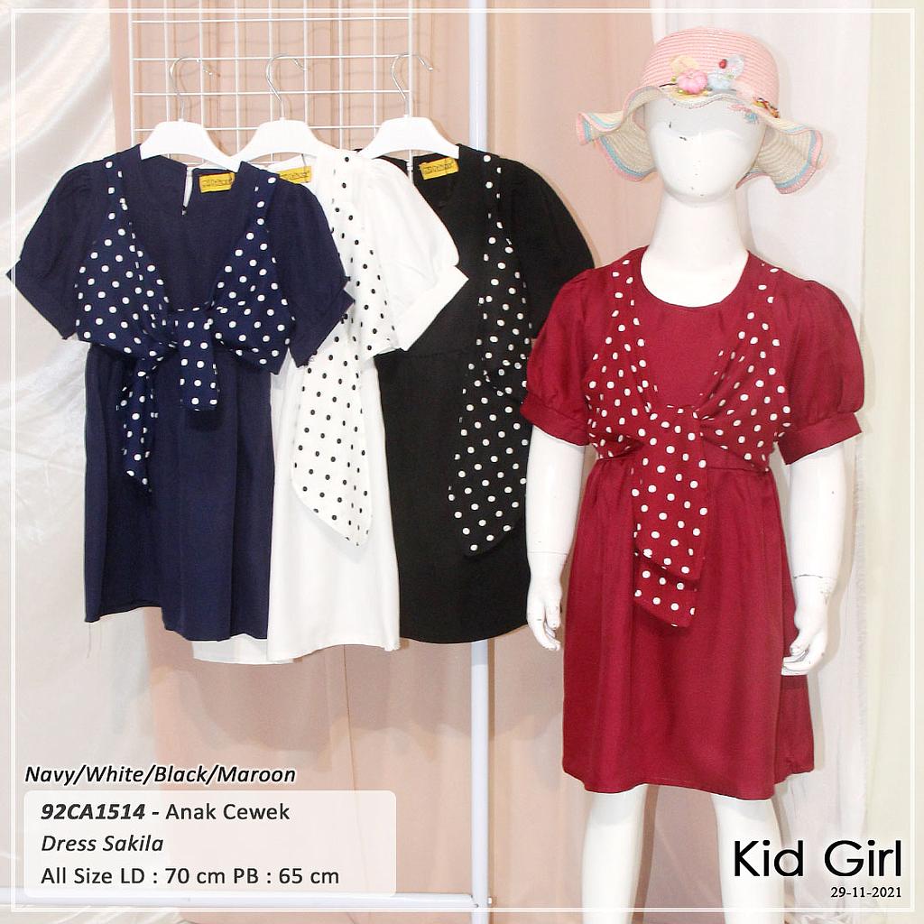 DRESS KID KOMBINASI TANGTOP IKAT DEPAN PINGGANG KERUT