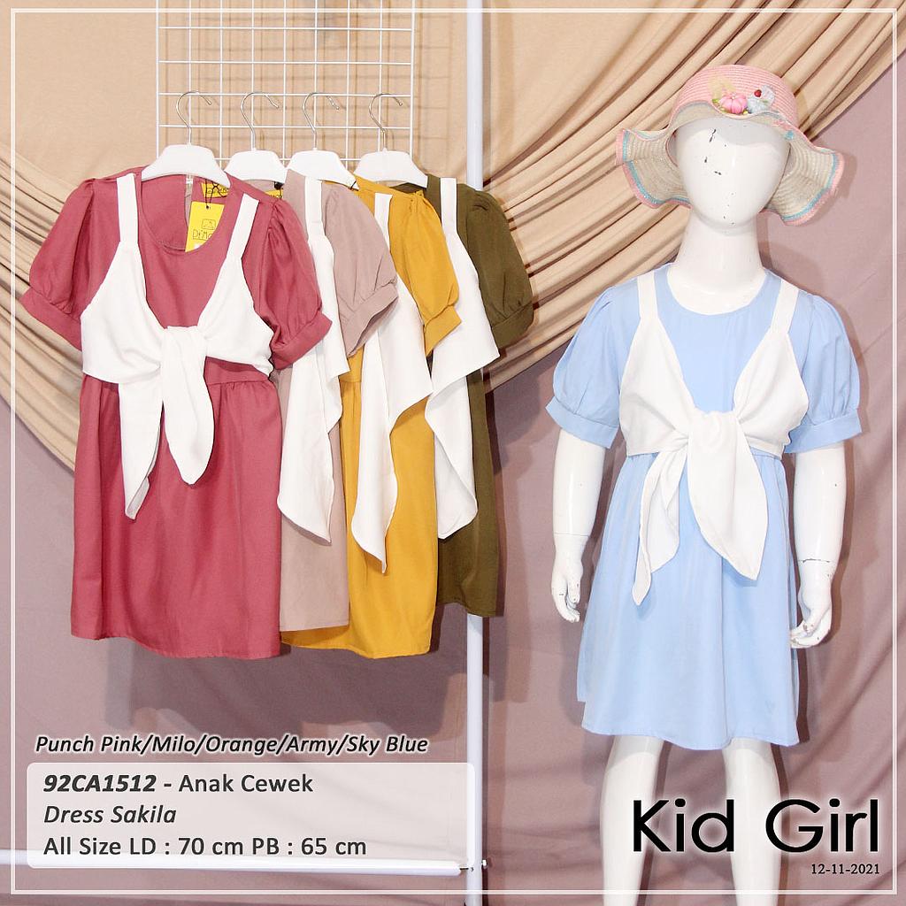 DRESS KID KOMBINASI TANGTOP IKAT DEPAN PINGGANG KERUT