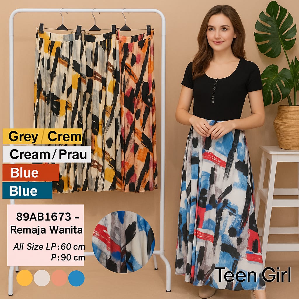 ROK PANJANG PLISKET LIPAT (AB167)