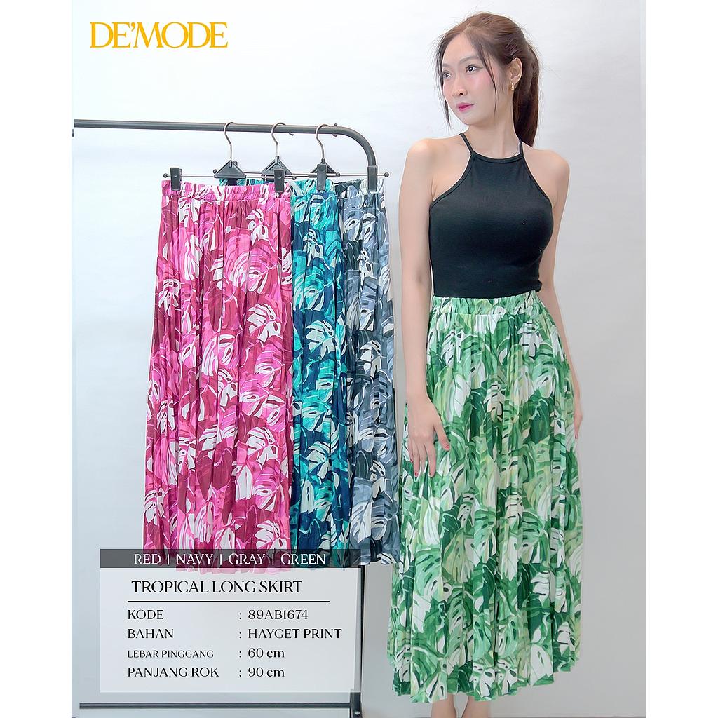 Tropical Long Plisket SKIRT (AB167)