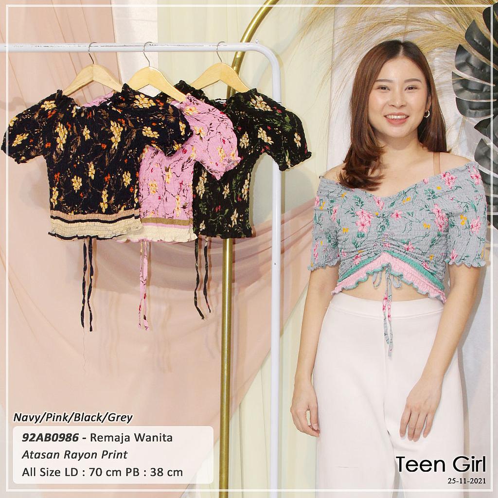 ATASAN LEHER SABRINA FULL SMOCK KARET TENGAH JAHIT TALI SERUT