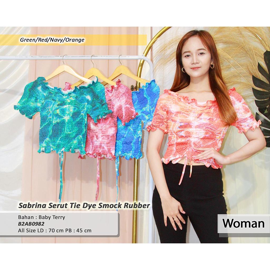 Sabrina serut Tie dye Smock rubber