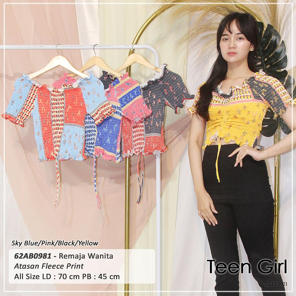 ATASAN LEHER SABRINA FULL SMOCK KARET TENGAH JAHIT TALI SERUT