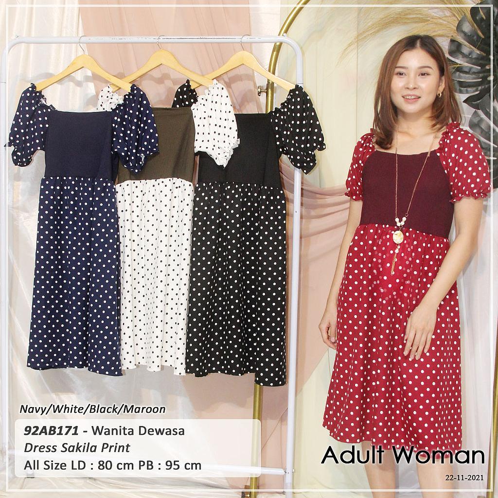 DRESS PUNDAK SABRINA TGN PDK UJ KARET PINGGANG KERUT + KALUNG