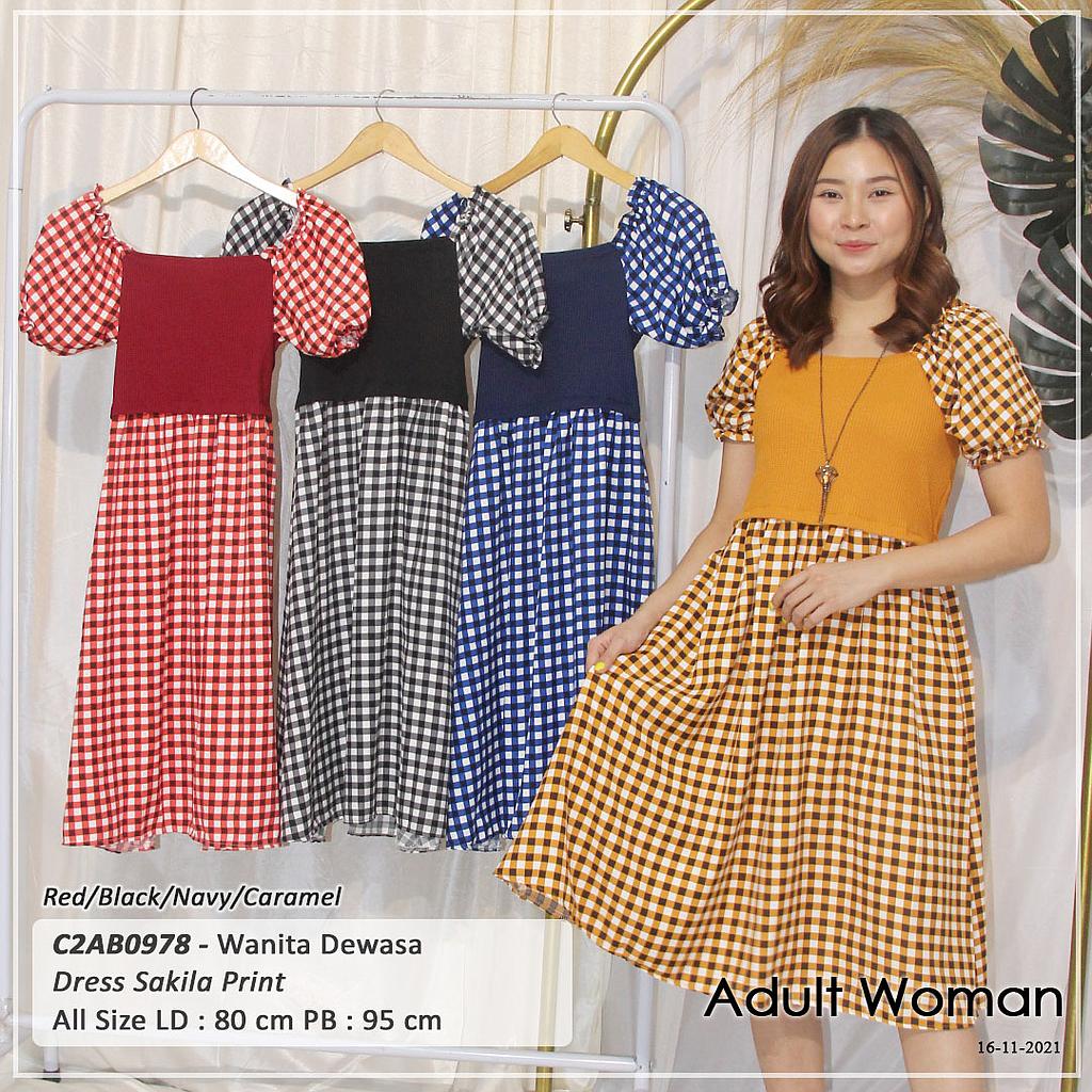 DRESS PUNDAK SABRINA TGN PDK UJ KARET PINGGANG KERUT + KALUNG