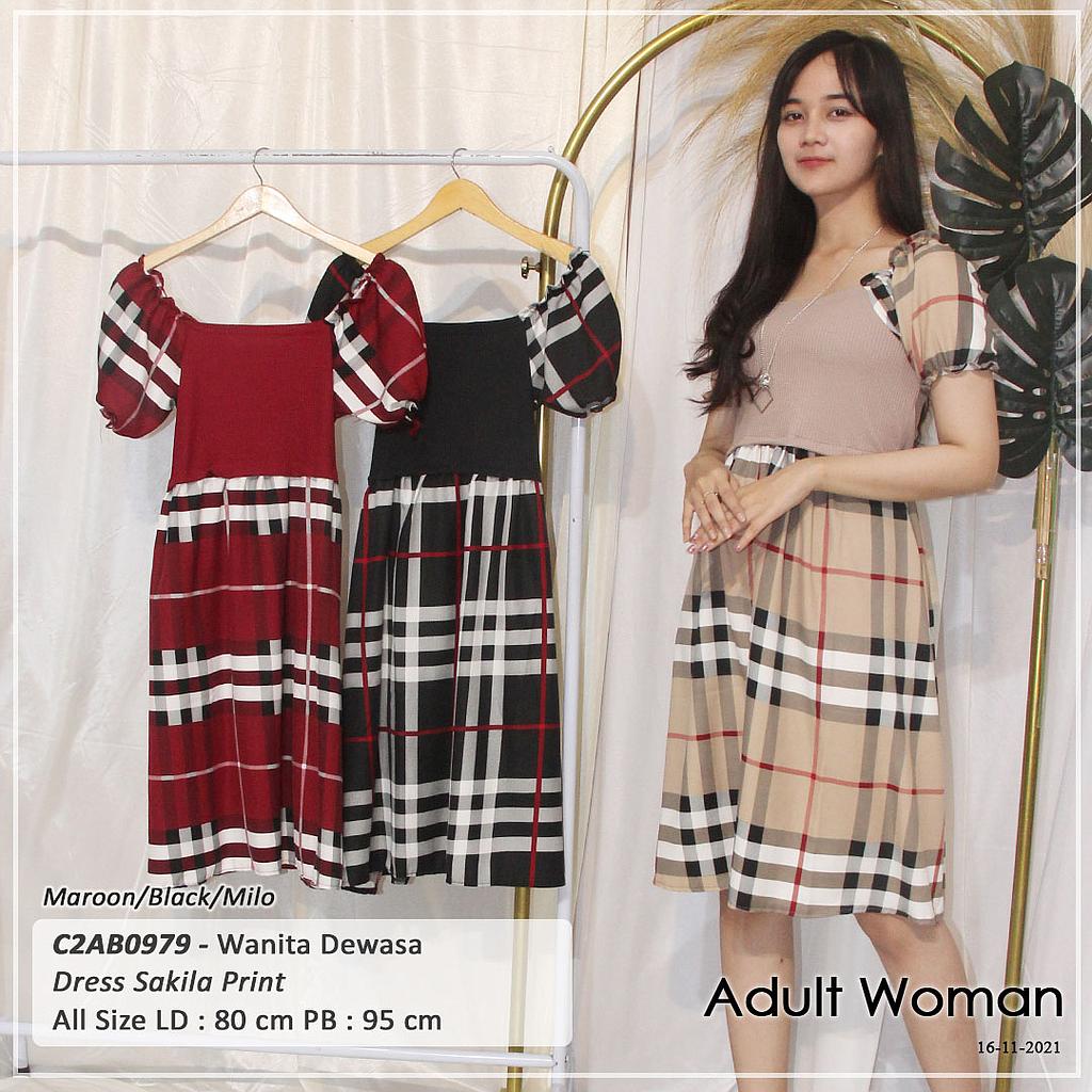 DRESS PUNDAK SABRINA TGN PDK UJ KARET PINGGANG KERUT + KALUNG