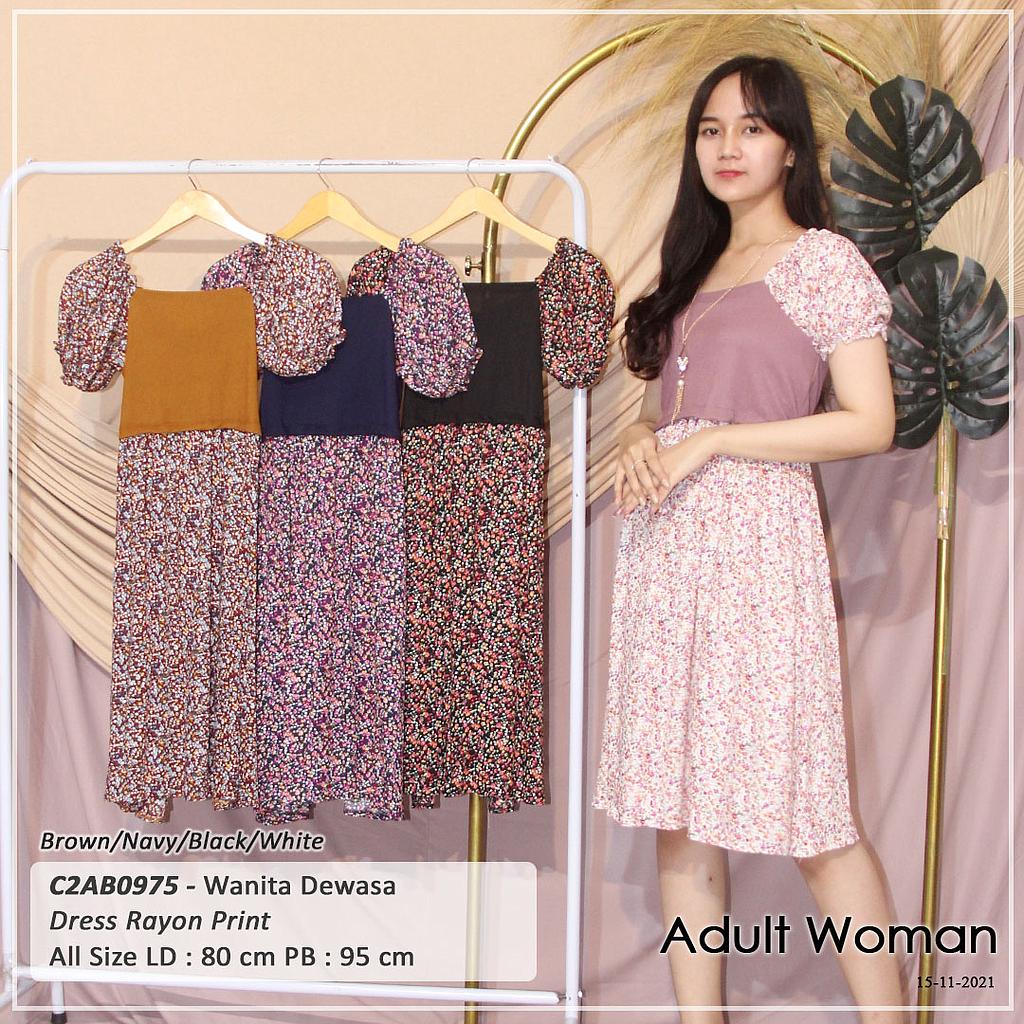 DRESS PUNDAK SABRINA TGN PDK UJ KARET PINGGANG KERUT + KALUNG