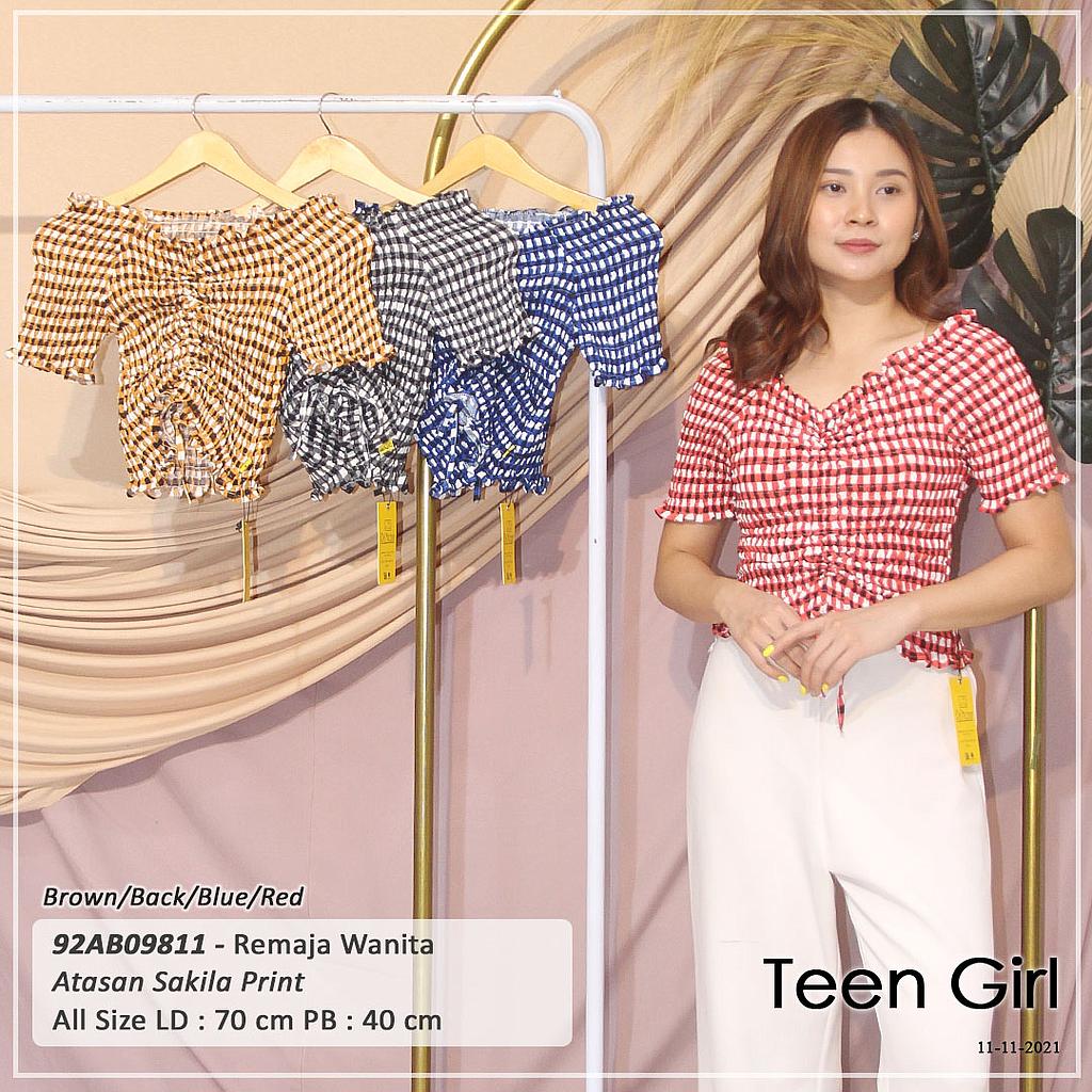 ATASAN LEHER SABRINA FULL SMOCK KARET TENGAH JAHIT TALI SERUT