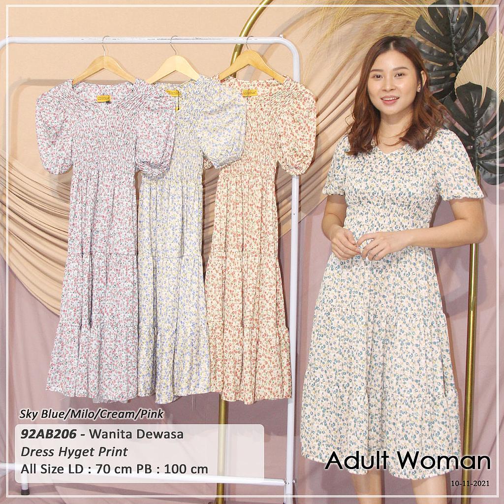 DRESS LEHER V VARIASI ATAS SMOCK KARET SUSUN KERUT 