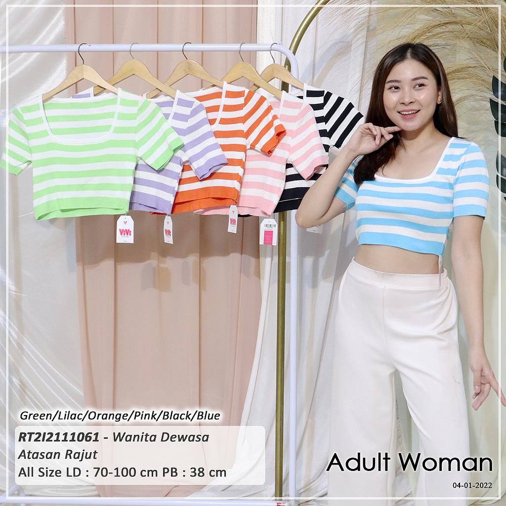 U Neck striped crop
