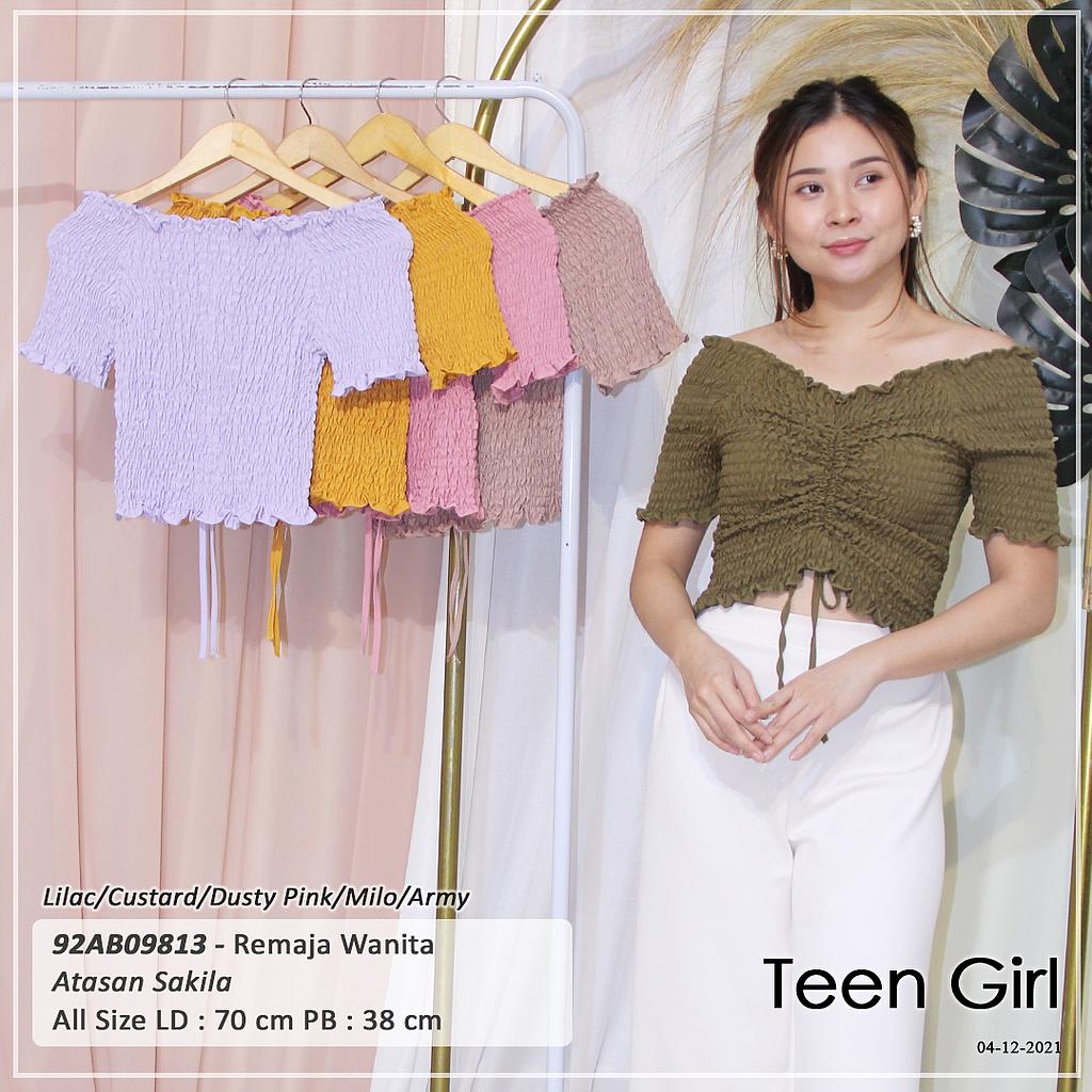 ATASAN LEHER SABRINA FULL SMOCK KARET TENGAH JAHIT TALI SERUT