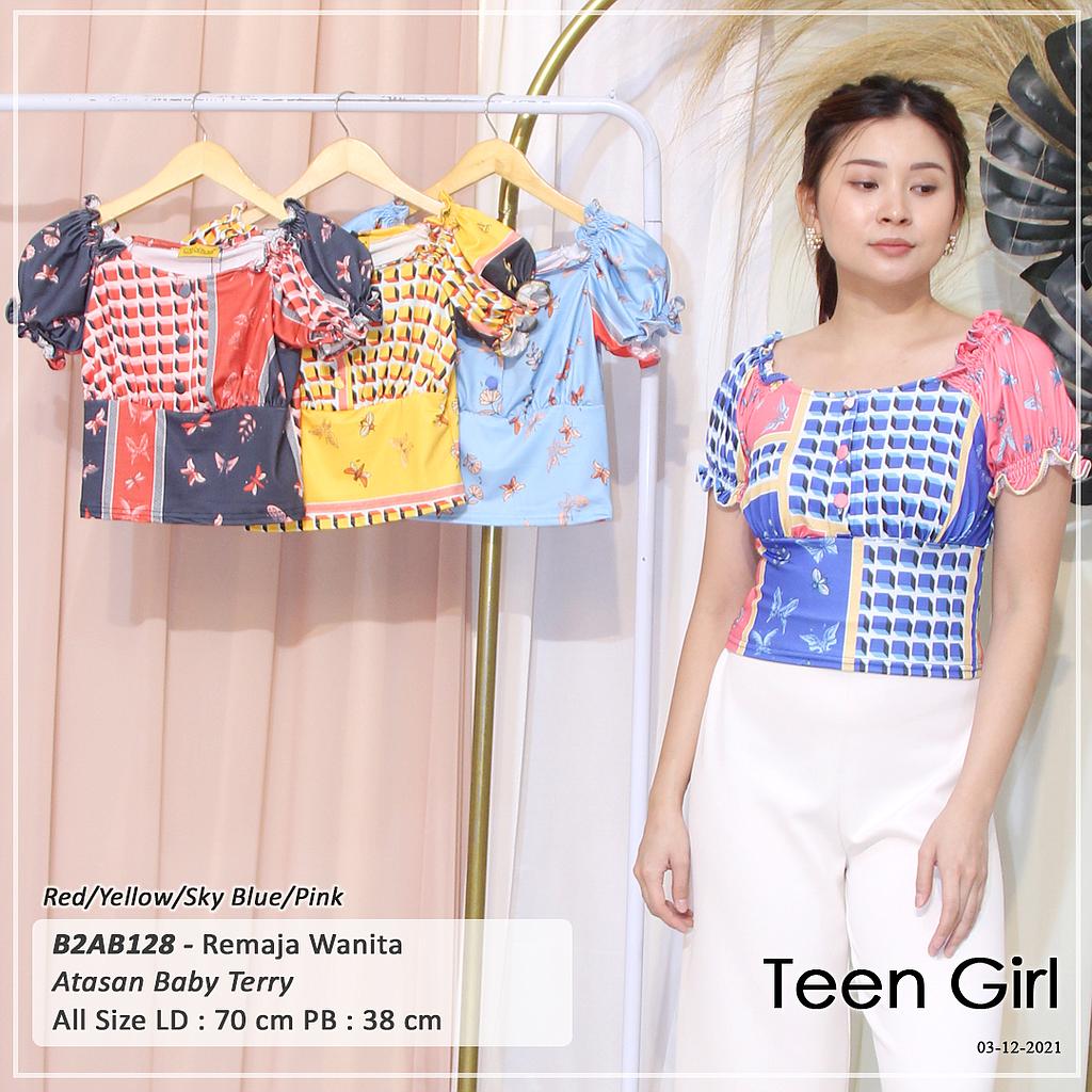 BUtterfly Short sleeve puff crop Top
