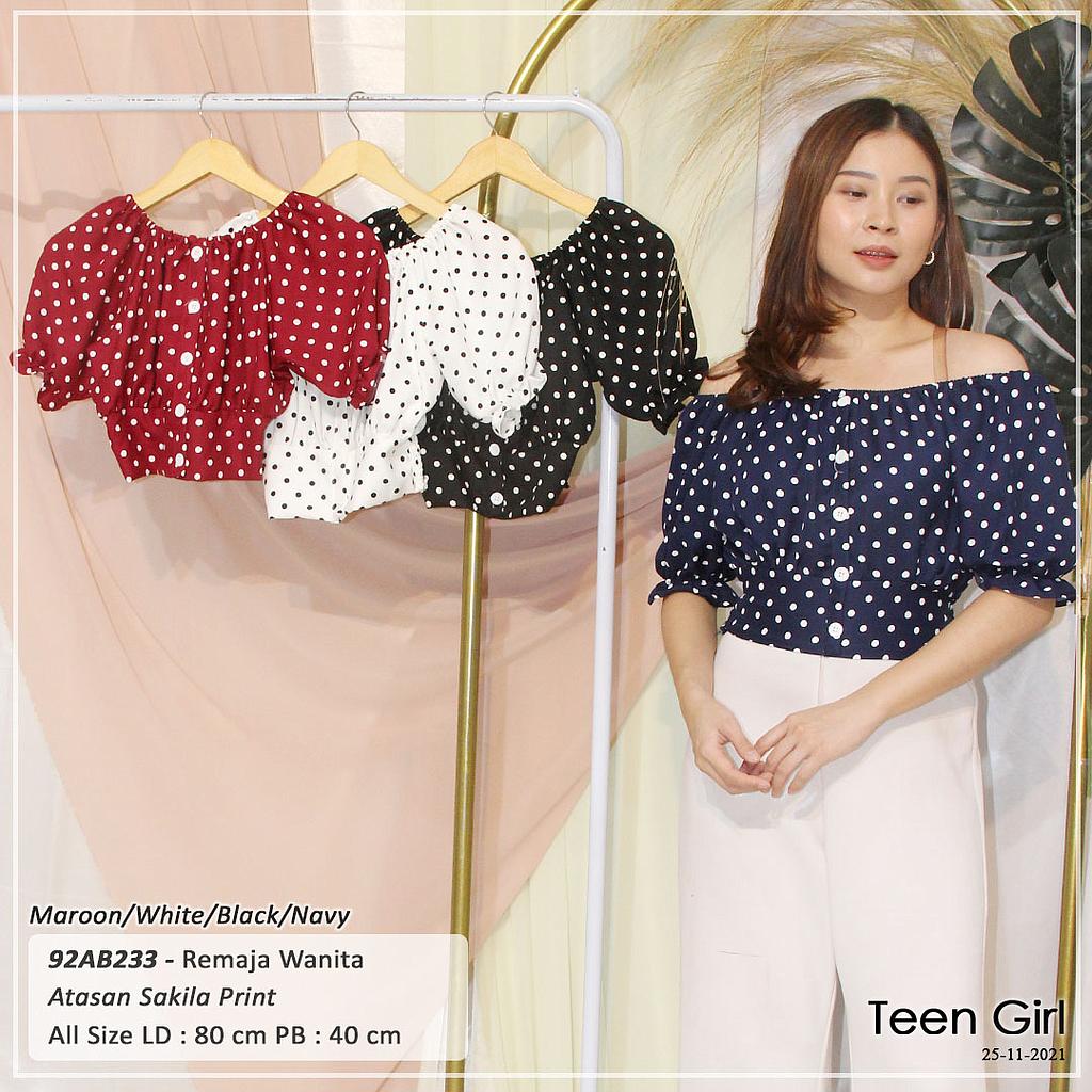 ATASAN SABRINA TGN PUFF VARIASI KANCING DEPAN BELAKANG BWH SMOCK KARET 
