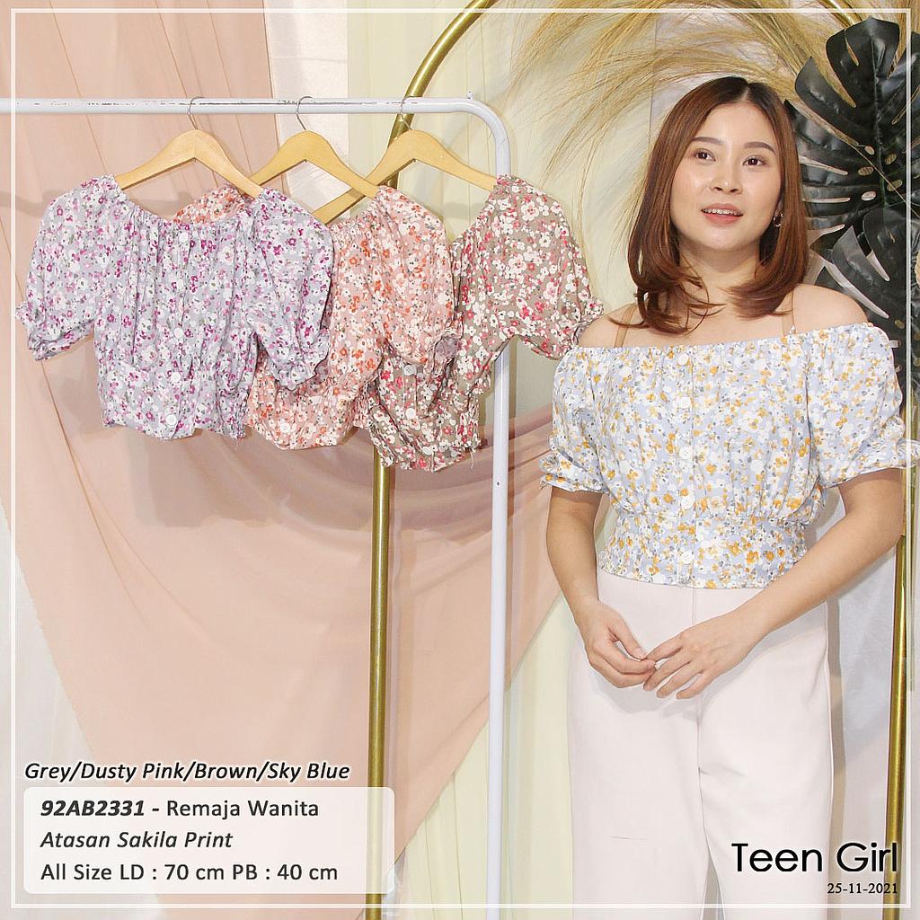 ATASAN SABRINA TGN PUFF VARIASI KANCING DEPAN BELAKANG BWH SMOCK KARET