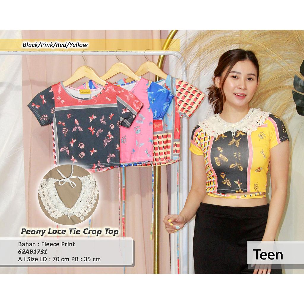 Peony Lace Tie Crop Top