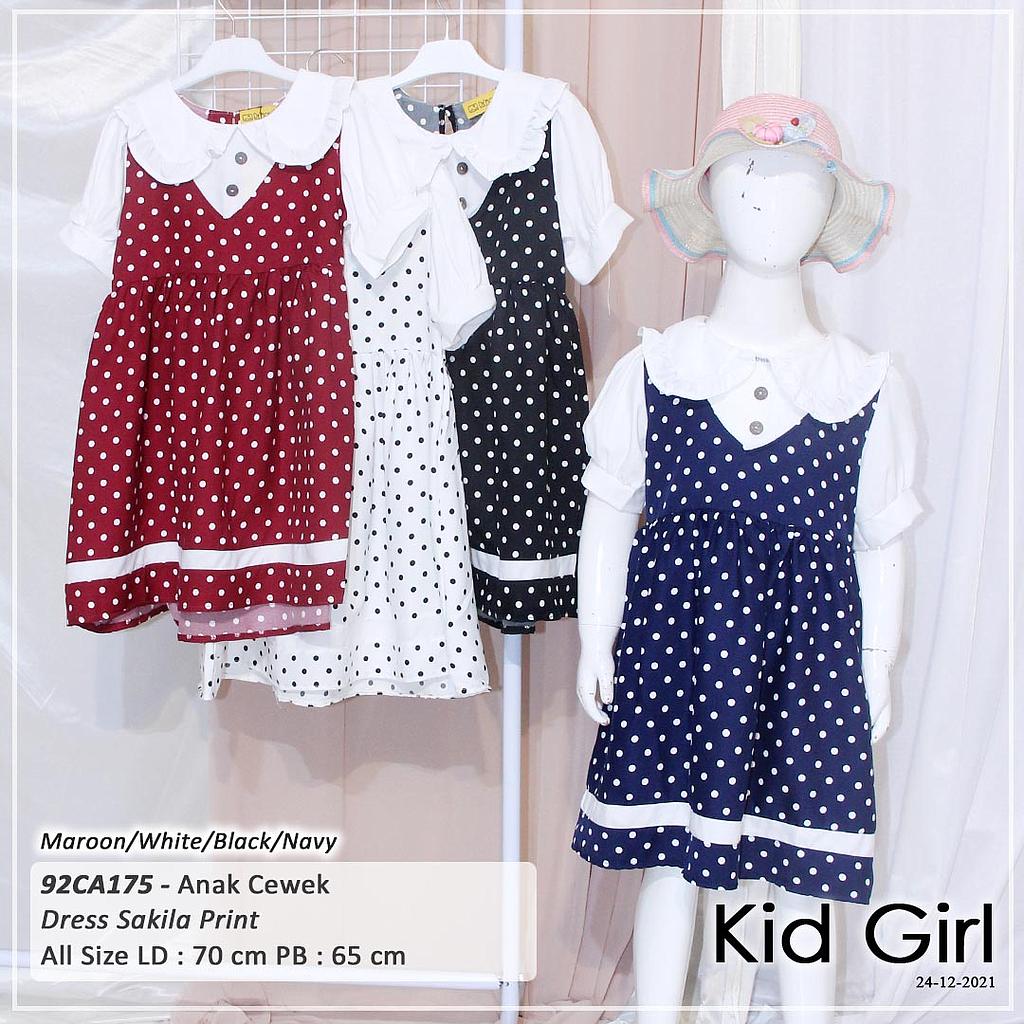 DRESS KID VARIASI KRAH LISU LEHER V  PINGGANG KERUT