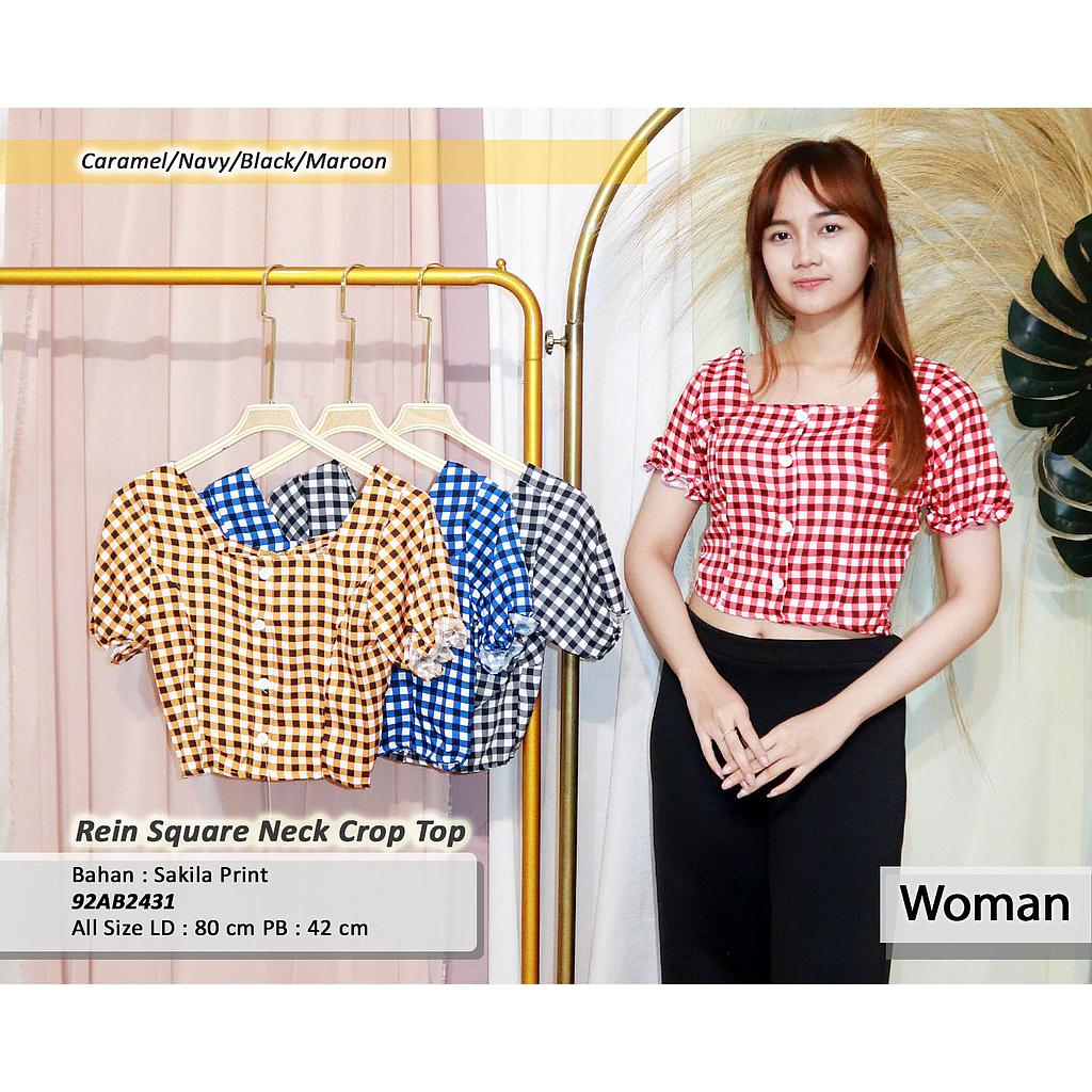 Rein square Neck crop Top
