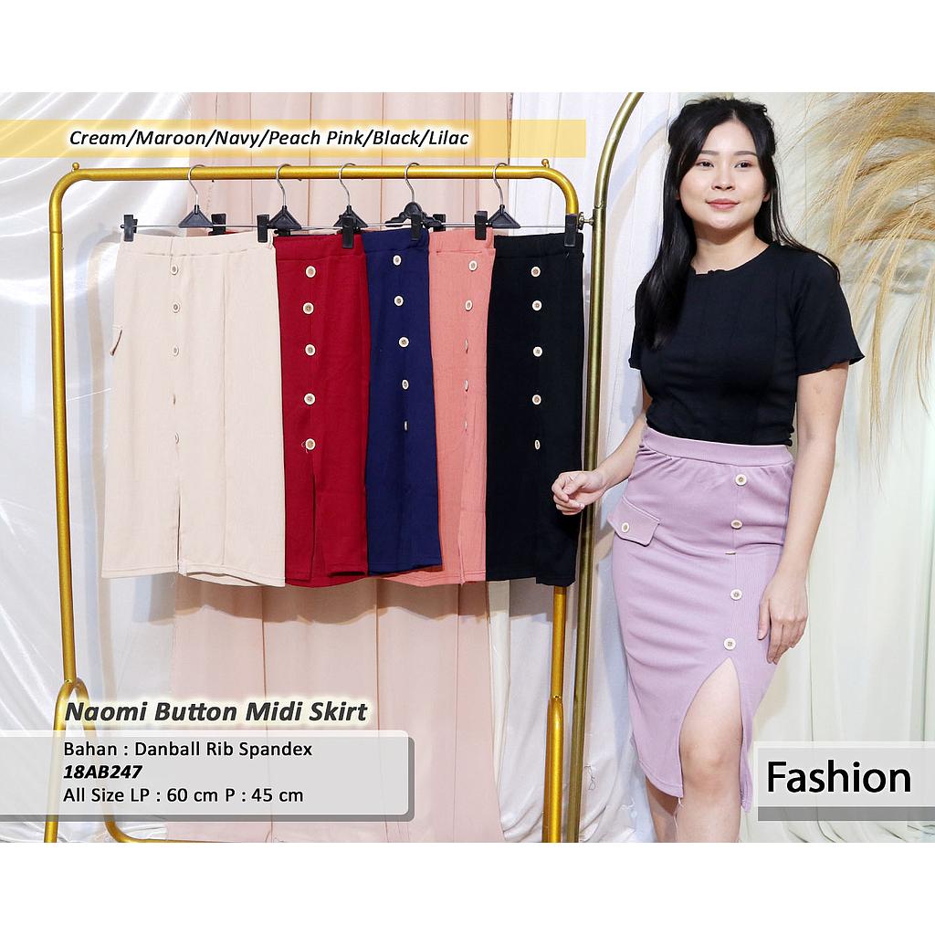 Naomi Button Midi skirt