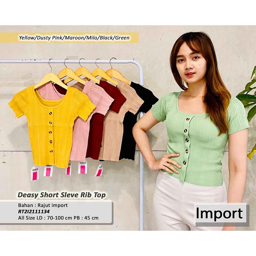 Deasy short sleeve rib top