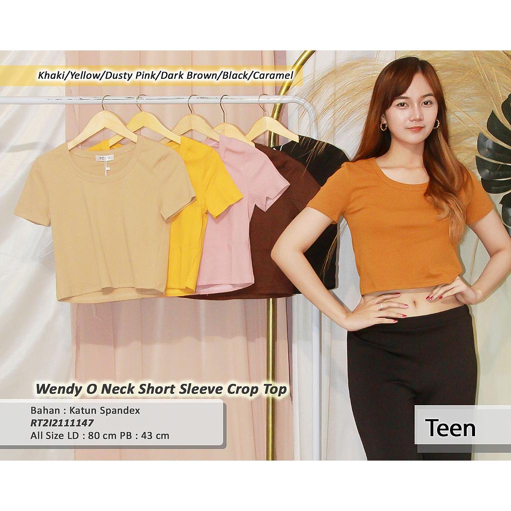 Wendy O Neck short sleeve CropTop