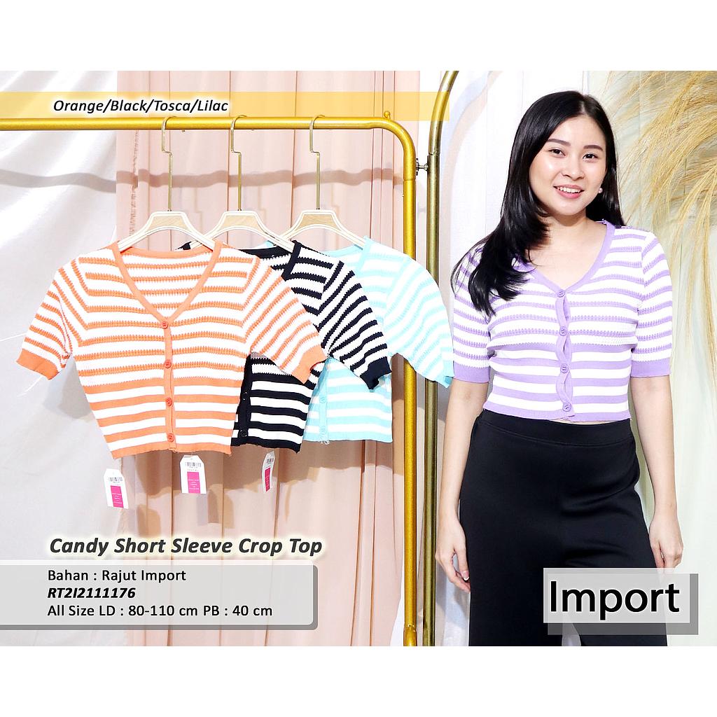 Kornelia rib short sleeve crop top