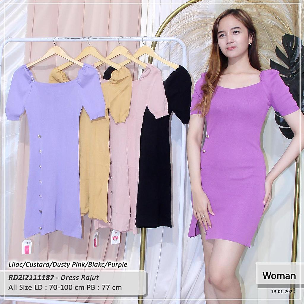 DRESS RAJUT TANGAN PENDEK